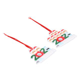 2pcs 2021 Vaccine Christmas Ornaments Hanging Personalized Christmas Tree Ornaments for Friends and FamilyFamily of Two+Seven - Top-Down View