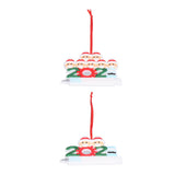 2pcs 2021 Vaccine Christmas Ornaments Hanging Personalized Christmas Tree Ornaments for Friends and FamilyFamily of Two+Seven - Rear View