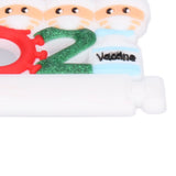 2pcs 2021 Vaccine Christmas Ornaments Hanging Personalized Christmas Tree Ornaments for Friends and FamilyFamily of Two+Seven - Extra Image