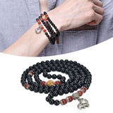 Beaded Bracelets Good Luck Natural Obsidian Bracelets for Women Men Health Wealth Money Feng Shui Jewelry - Extra Image