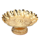 Fruit Tray Retro Style Flat Glossy Durable Alloy Decorative Plate for Temples Sacrifices Home Decoration
