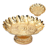 Fruit Tray Retro Style Flat Glossy Durable Alloy Decorative Plate for Temples Sacrifices Home Decoration - Rear View