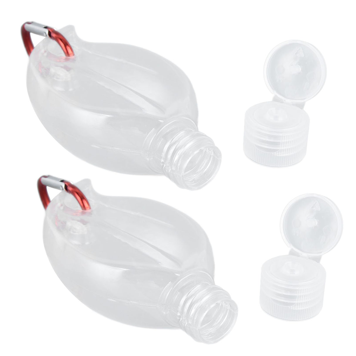 2Set 50ml Travel Bottle with Keychain Flip Cap Plastic Liquid Bottle Refillable Leakproof Transparent Squeeze ContainerMaple Leaf