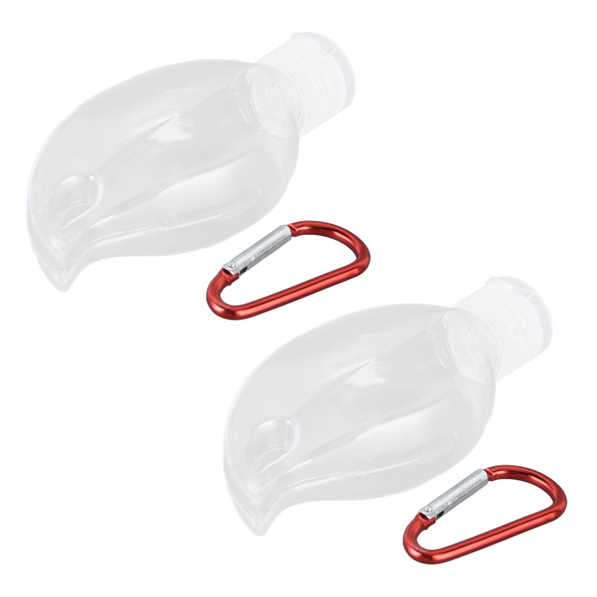 2Set 50ml Travel Bottle with Keychain Flip Cap Plastic Liquid Bottle Refillable Leakproof Transparent Squeeze ContainerMaple Leaf