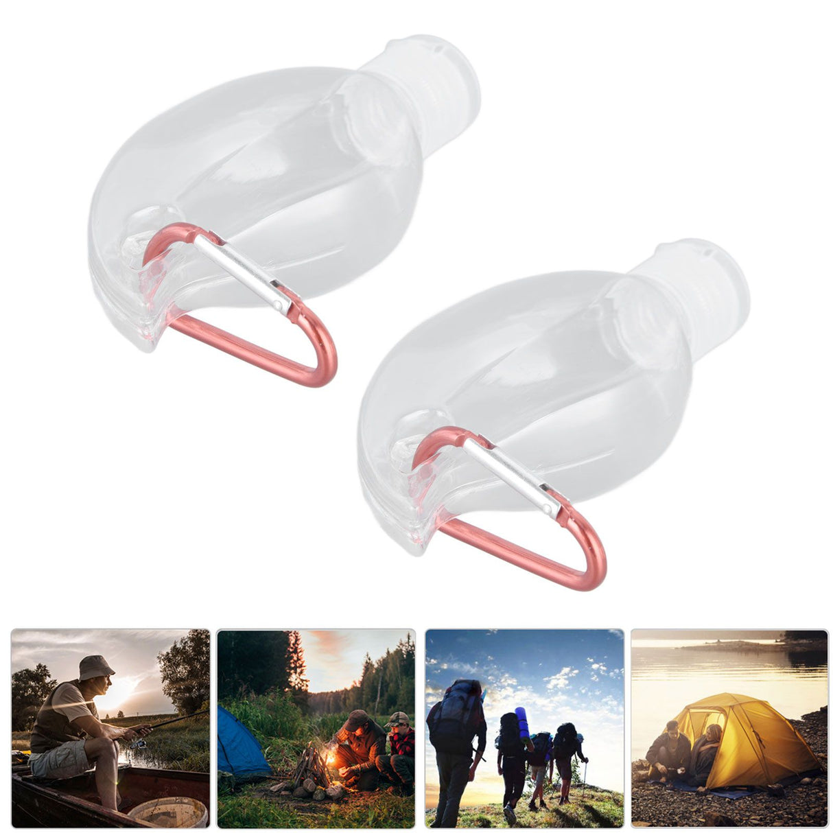2Set 50ml Travel Bottle with Keychain Flip Cap Plastic Liquid Bottle Refillable Leakproof Transparent Squeeze ContainerMaple Leaf