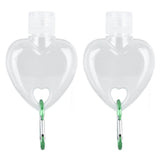 2Set 50ml Travel Bottle with Keychain Flip Cap Plastic Liquid Bottle Refillable Leakproof Transparent Squeeze ContainerHeart Shaped