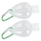 2Set 50ml Travel Bottle with Keychain Flip Cap Plastic Liquid Bottle Refillable Leakproof Transparent Squeeze ContainerHeart Shaped - Front View