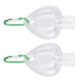 2Set 50ml Travel Bottle with Keychain Flip Cap Plastic Liquid Bottle Refillable Leakproof Transparent Squeeze ContainerHeart Shaped
