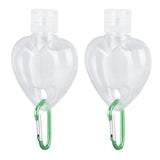 2Set 50ml Travel Bottle with Keychain Flip Cap Plastic Liquid Bottle Refillable Leakproof Transparent Squeeze ContainerHeart Shaped
