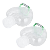 2Set 50ml Travel Bottle with Keychain Flip Cap Plastic Liquid Bottle Refillable Leakproof Transparent Squeeze ContainerHeart Shaped - 45-Degree Angle