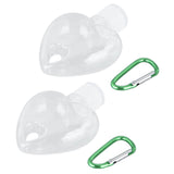 2Set 50ml Travel Bottle with Keychain Flip Cap Plastic Liquid Bottle Refillable Leakproof Transparent Squeeze ContainerHeart Shaped - Rear View