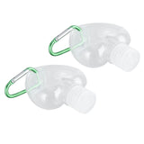 2Set 50ml Travel Bottle with Keychain Flip Cap Plastic Liquid Bottle Refillable Leakproof Transparent Squeeze ContainerHeart Shaped