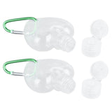 2Set 50ml Travel Bottle with Keychain Flip Cap Plastic Liquid Bottle Refillable Leakproof Transparent Squeeze ContainerHeart Shaped