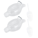 2 Pcs 50ml Travel Keychain Bottles Portable Plastic Clear Leakproof Refillable Empty Squeeze Container for Hand SoapMaple Leaf