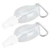 2 Pcs 50ml Travel Keychain Bottles Portable Plastic Clear Leakproof Refillable Empty Squeeze Container for Hand SoapMaple Leaf