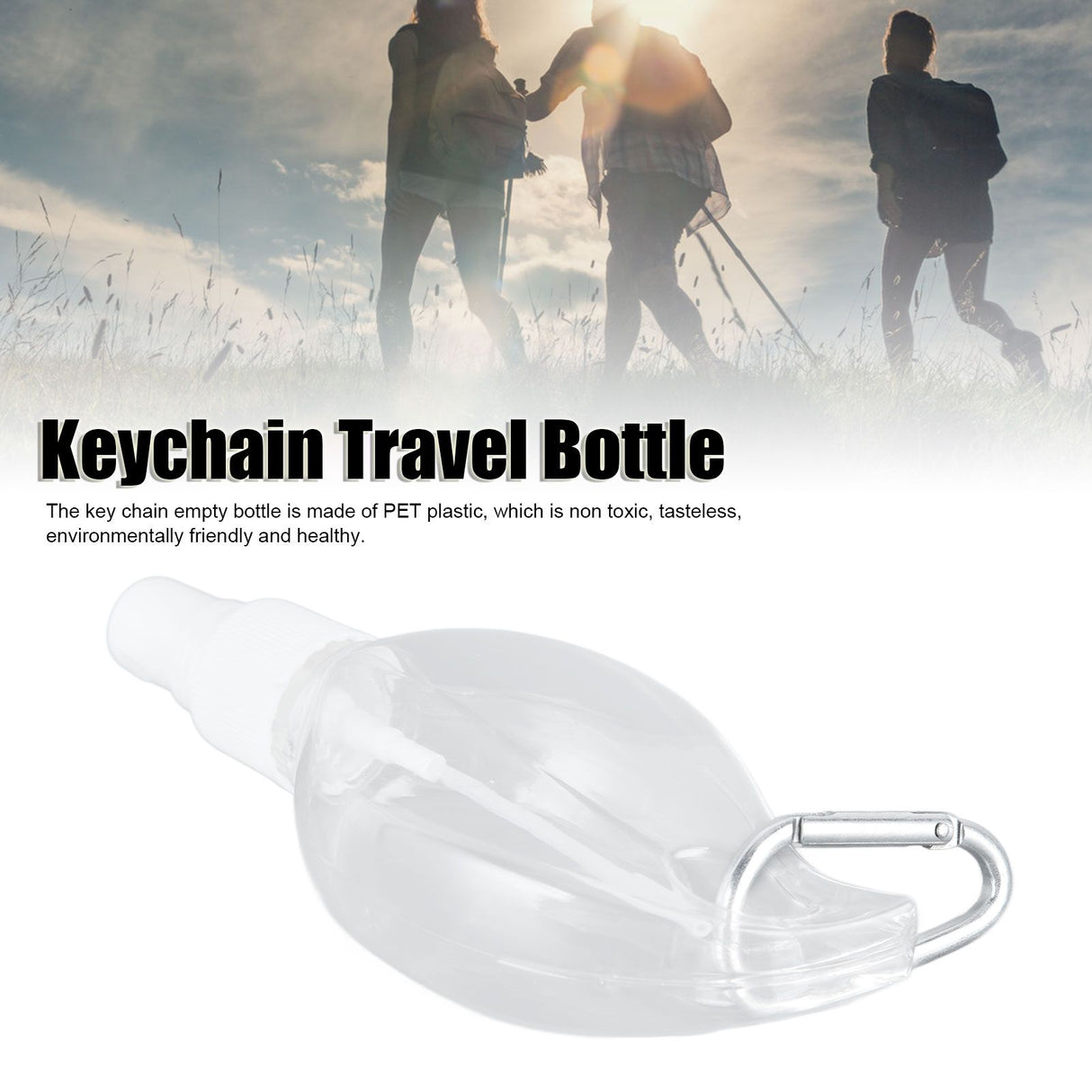 2 Pcs 50ml Travel Keychain Bottles Portable Plastic Clear Leakproof Refillable Empty Squeeze Container for Hand SoapMaple Leaf