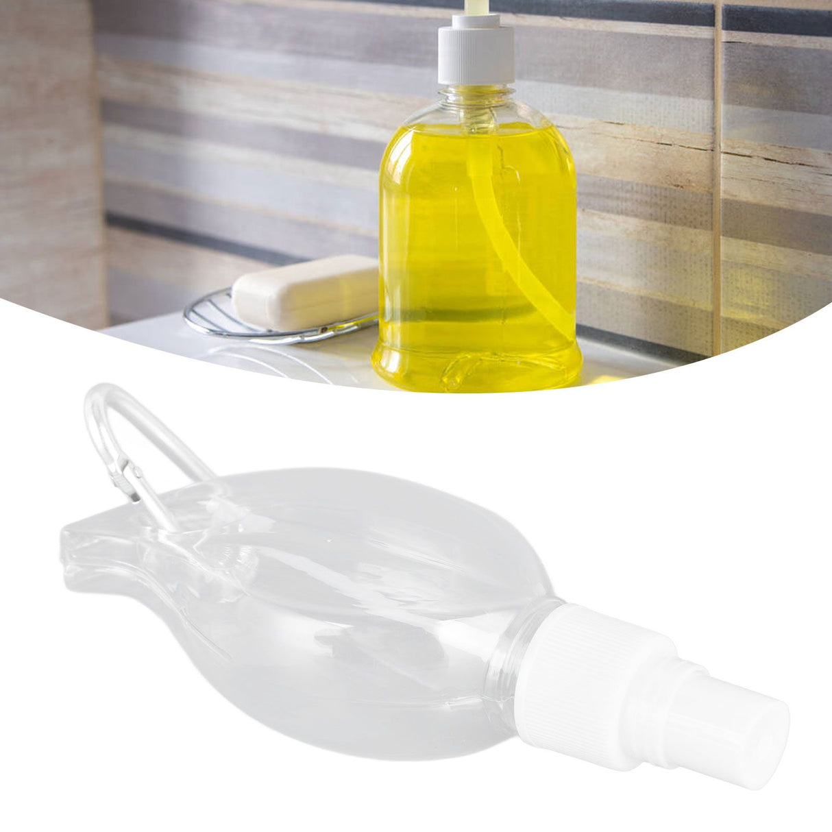 2 Pcs 50ml Travel Keychain Bottles Portable Plastic Clear Leakproof Refillable Empty Squeeze Container for Hand SoapMaple Leaf