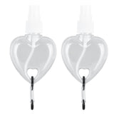 2 Pcs 50ml Travel Keychain Bottles Portable Plastic Clear Leakproof Refillable Empty Squeeze Container for Hand SoapHeart Shaped
