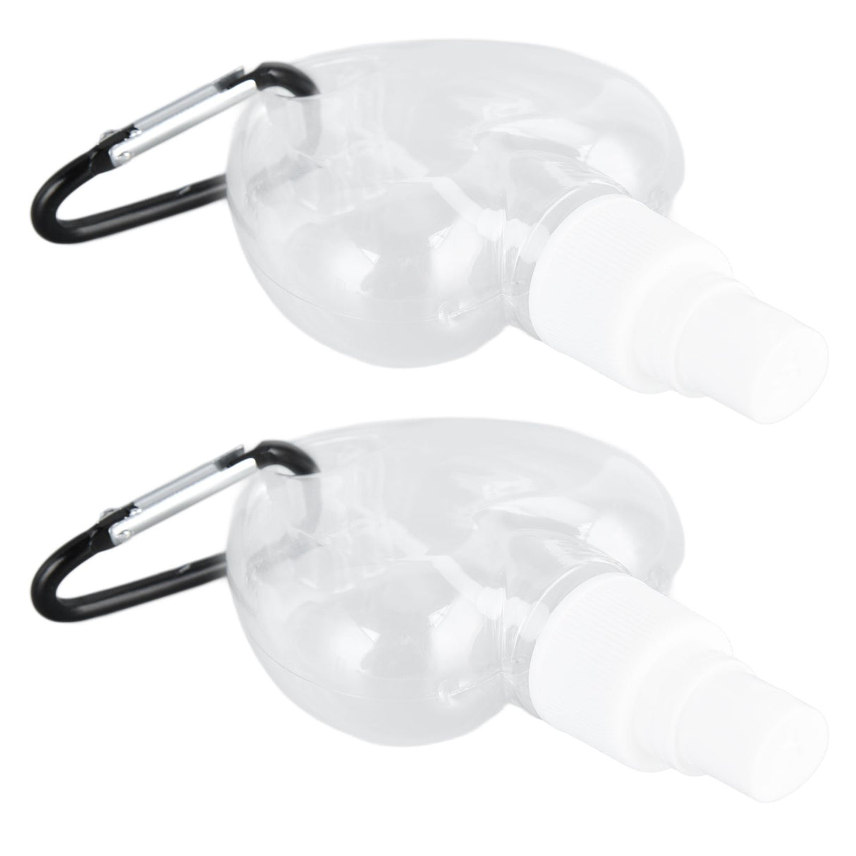 2 Pcs 50ml Travel Keychain Bottles Portable Plastic Clear Leakproof Refillable Empty Squeeze Container for Hand SoapHeart Shaped