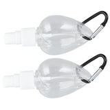 2 Pcs 50ml Travel Keychain Bottles Portable Plastic Clear Leakproof Refillable Empty Squeeze Container for Hand SoapHeart Shaped - 45-Degree Angle