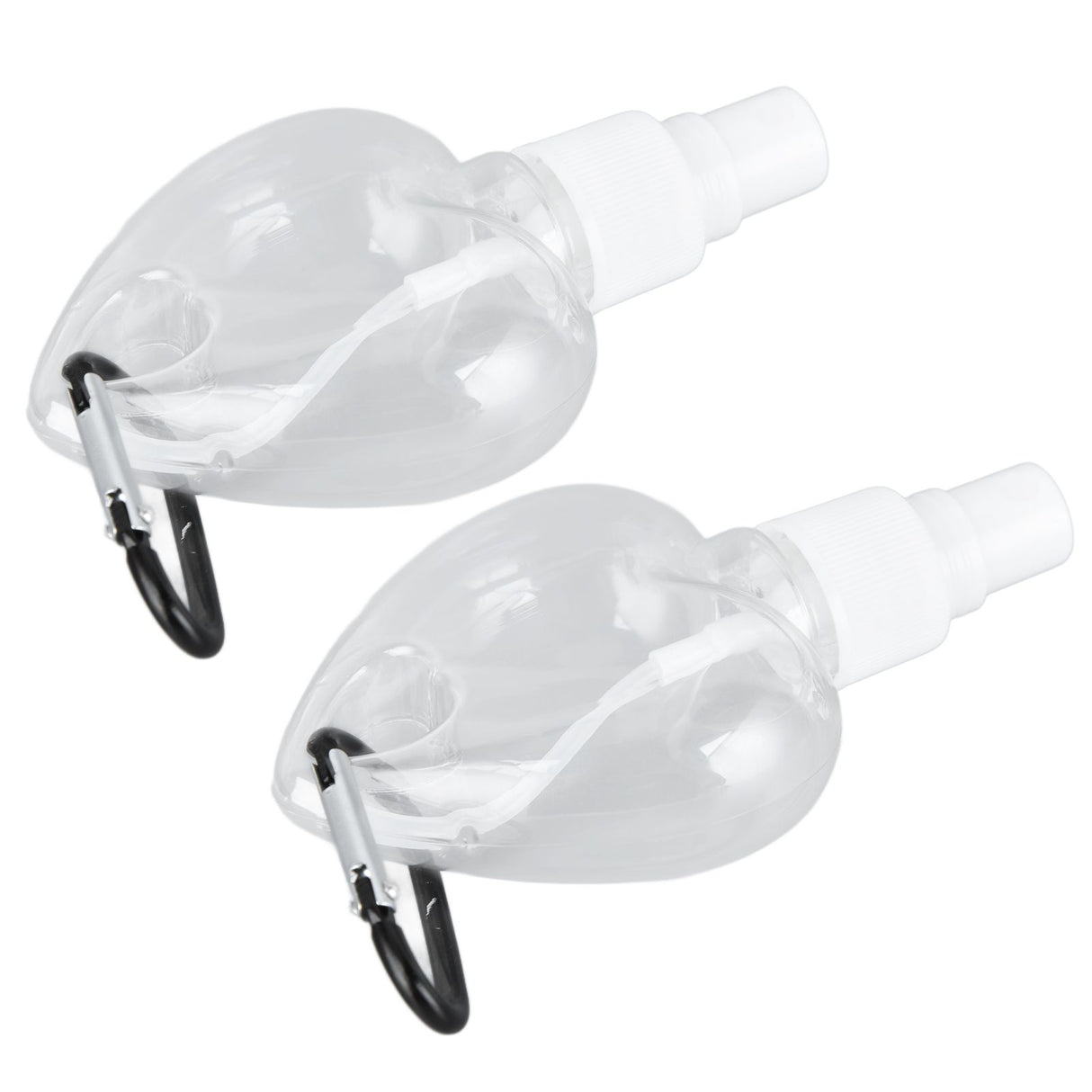 2 Pcs 50ml Travel Keychain Bottles Portable Plastic Clear Leakproof Refillable Empty Squeeze Container for Hand SoapHeart Shaped