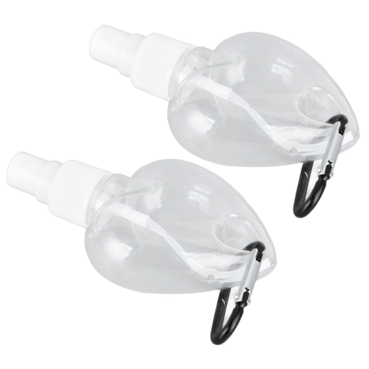 2 Pcs 50ml Travel Keychain Bottles Portable Plastic Clear Leakproof Refillable Empty Squeeze Container for Hand SoapHeart Shaped