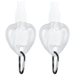2 Pcs 50ml Travel Keychain Bottles Portable Plastic Clear Leakproof Refillable Empty Squeeze Container for Hand SoapHeart Shaped - Extra Image
