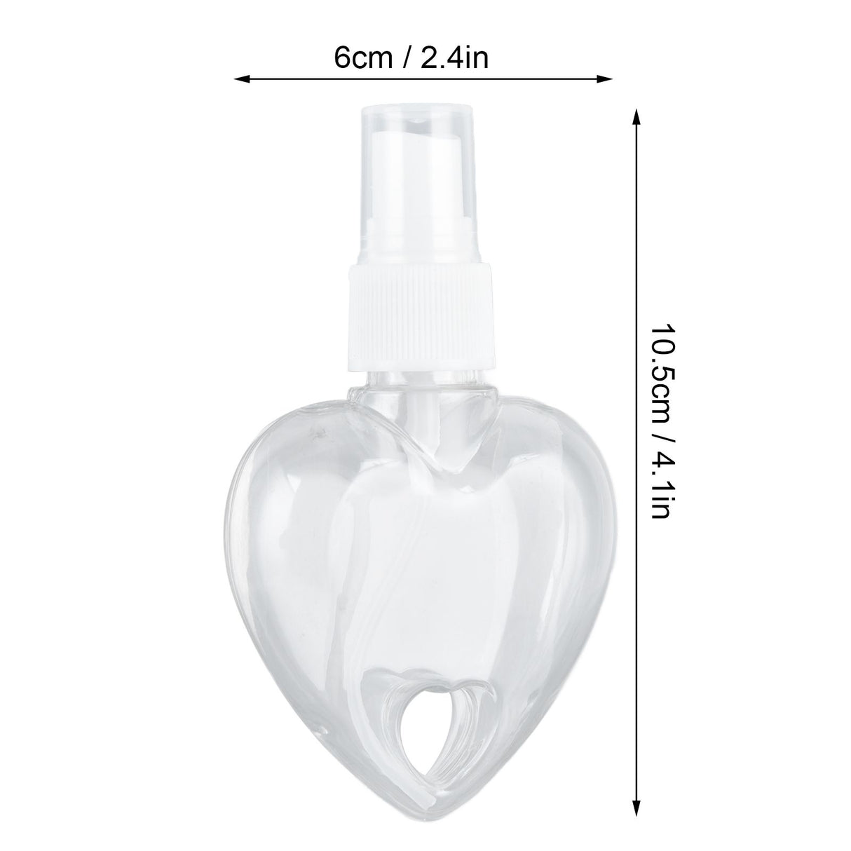 2 Pcs 50ml Travel Keychain Bottles Portable Plastic Clear Leakproof Refillable Empty Squeeze Container for Hand SoapHeart Shaped