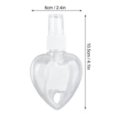 2 Pcs 50ml Travel Keychain Bottles Portable Plastic Clear Leakproof Refillable Empty Squeeze Container for Hand SoapHeart Shaped