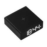 Digital Alarm Clock 3 In1 LED Desktop Digital Clock with Wireless Charging USB Power Supply for Bedroom Bedside Office - Front View