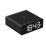 Digital Alarm Clock 3 In1 LED Desktop Digital Clock with Wireless Charging USB Power Supply for Bedroom Bedside Office - 45-Degree Angle