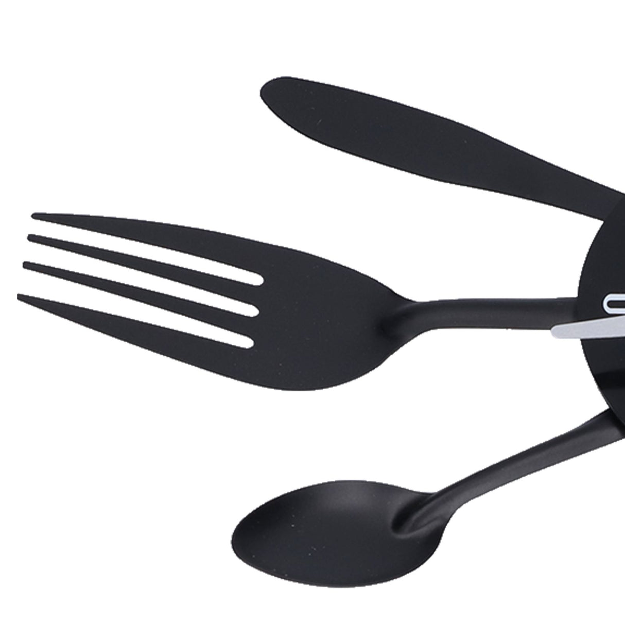 Black Kitchen Wall Clock Removable Modern Cutlery Kitchen Spoon Fork Wall Clock Home Decoration