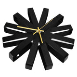 Living Room Clock Stainless Steel Silent Movement Creativity Wall Clock Modern DecorBlack - Top-Down View