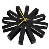 Living Room Clock Stainless Steel Silent Movement Creativity Wall Clock Modern DecorBlack - Low Angle