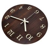 Wood Wall Clock Retro Style Quiet Silent Quartz Movement 3D Luminous Retro Wall Clock for Bedroom Office Kitchen