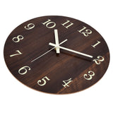 Wood Wall Clock Retro Style Quiet Silent Quartz Movement 3D Luminous Retro Wall Clock for Bedroom Office Kitchen - Top-Down View