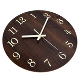 Wood Wall Clock Retro Style Quiet Silent Quartz Movement 3D Luminous Retro Wall Clock for Bedroom Office Kitchen