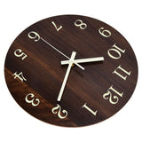 Wood Wall Clock Retro Style Quiet Silent Quartz Movement 3D Luminous Retro Wall Clock for Bedroom Office Kitchen - Rear View