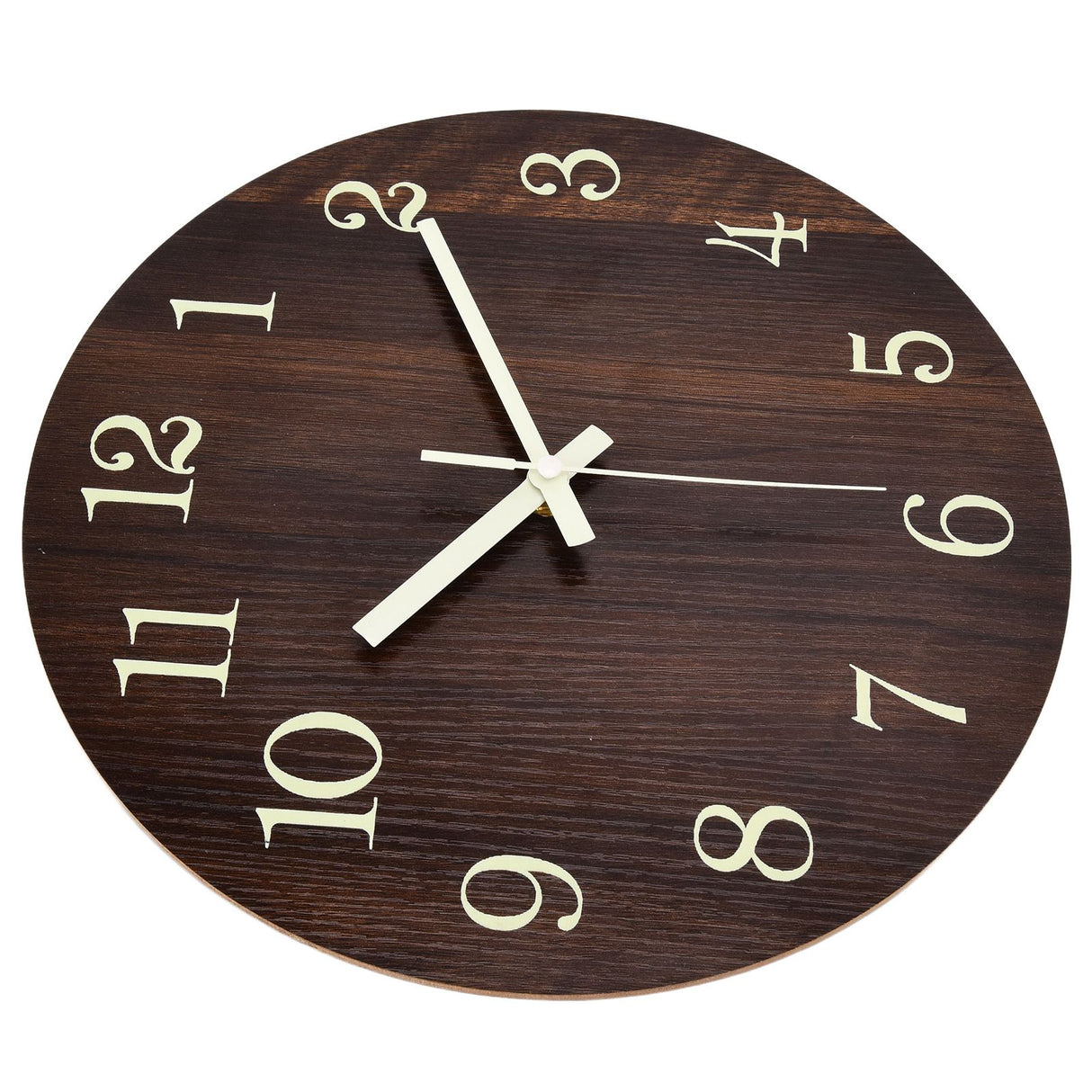 Wood Wall Clock Retro Style Quiet Silent Quartz Movement 3D Luminous Retro Wall Clock for Bedroom Office Kitchen