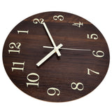 Wood Wall Clock Retro Style Quiet Silent Quartz Movement 3D Luminous Retro Wall Clock for Bedroom Office Kitchen - Close-Up Angle