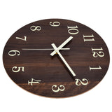 Wood Wall Clock Retro Style Quiet Silent Quartz Movement 3D Luminous Retro Wall Clock for Bedroom Office Kitchen