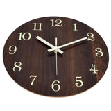 Wood Wall Clock Retro Style Quiet Silent Quartz Movement 3D Luminous Retro Wall Clock for Bedroom Office Kitchen - Extra Image