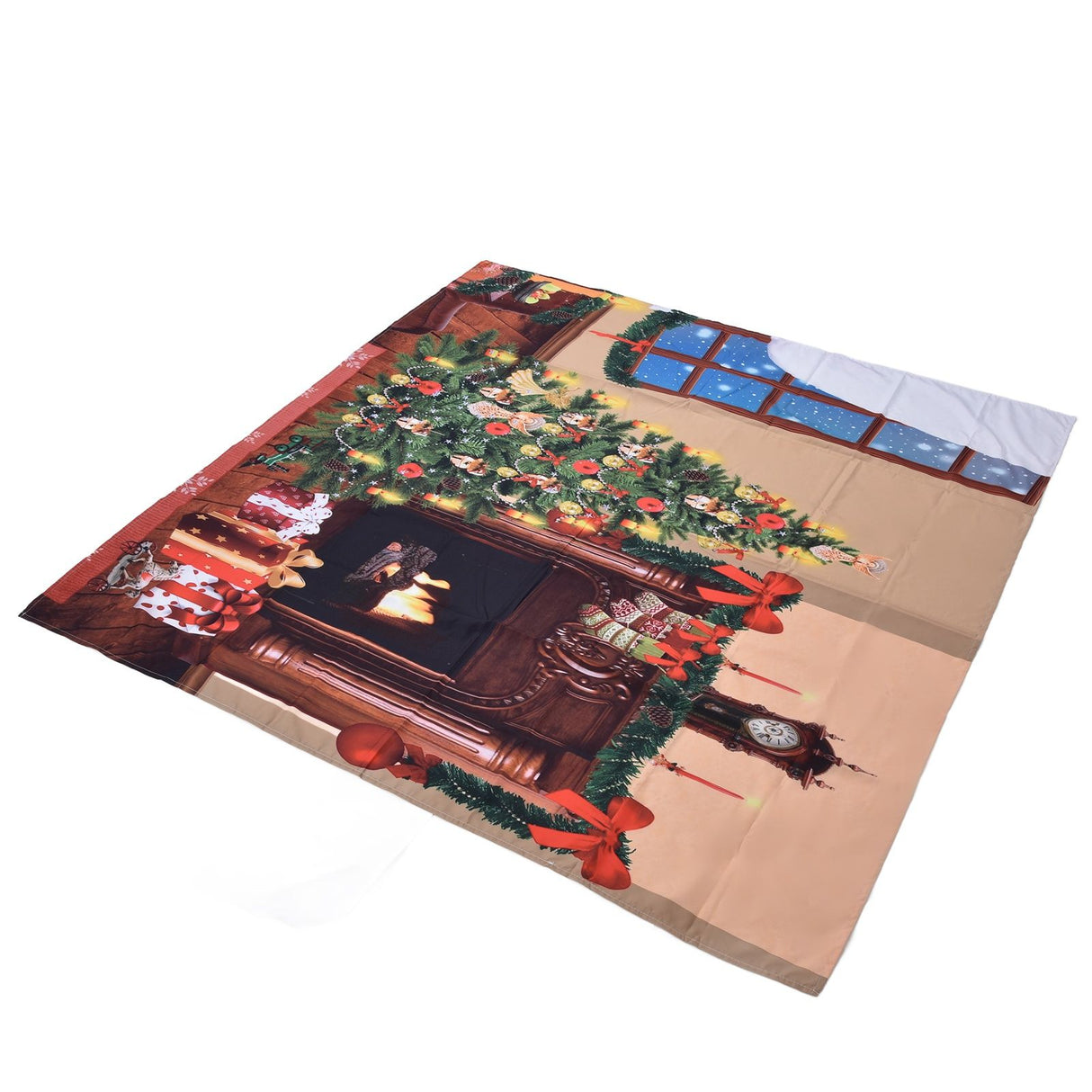 Christmas Tapestry Multi Purpose Exquisite Appearance Polyester Fiber Christmas Wall Tapestry150x150cm