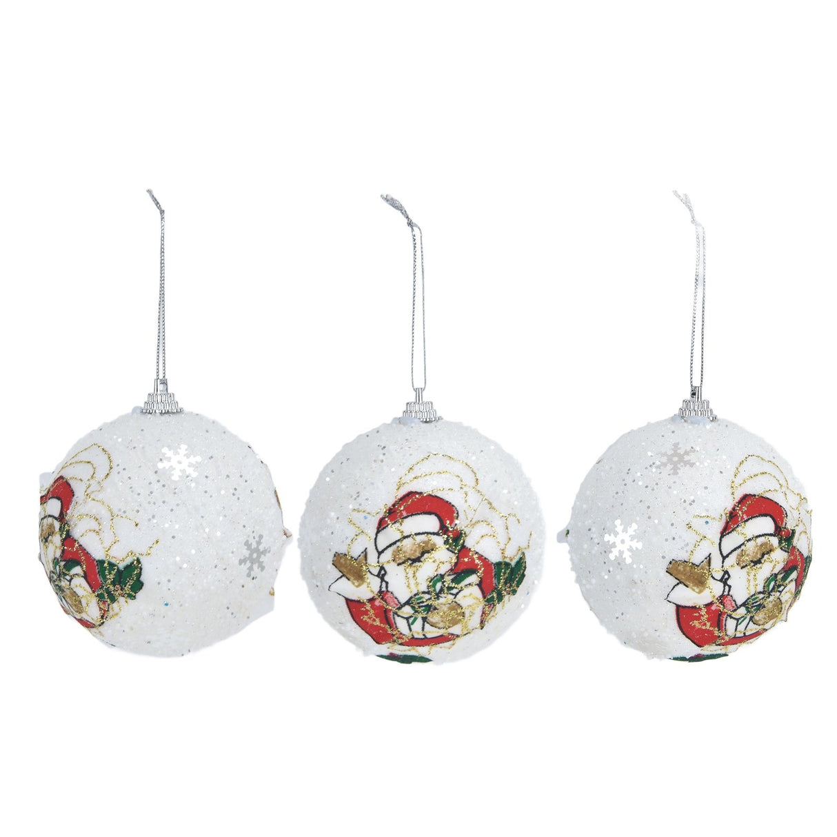 3PCS Christmas Ball Foam Hanging Christmas Tree Ornament for Festival Party DecorationWhite