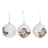 3PCS Christmas Ball Foam Hanging Christmas Tree Ornament for Festival Party DecorationWhite - Top-Down View
