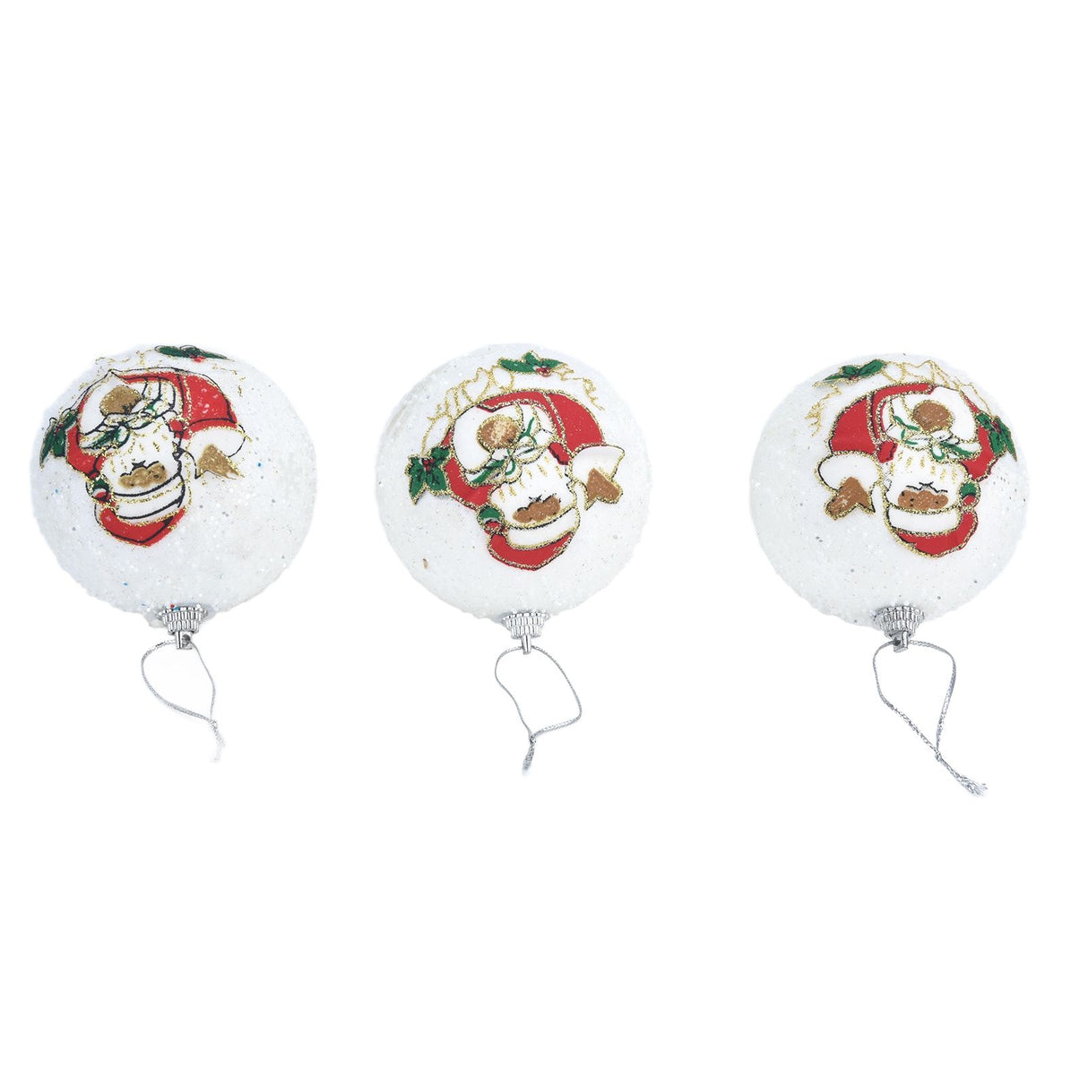 3PCS Christmas Ball Foam Hanging Christmas Tree Ornament for Festival Party DecorationWhite