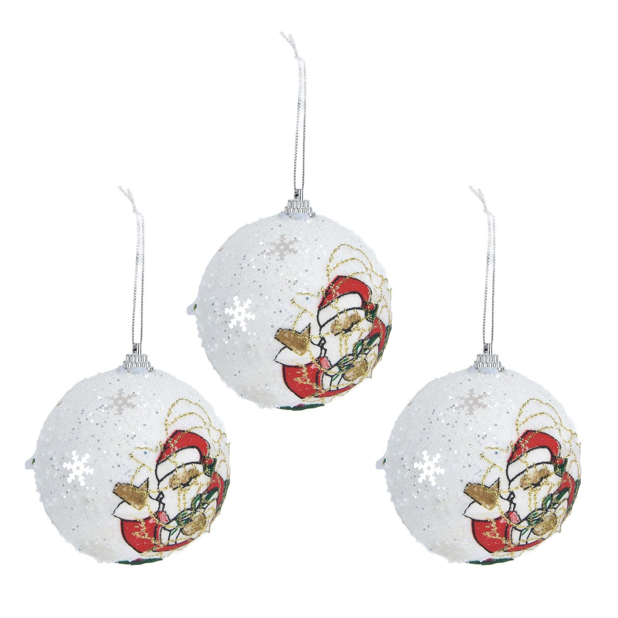 3PCS Christmas Ball Foam Hanging Christmas Tree Ornament for Festival Party DecorationWhite