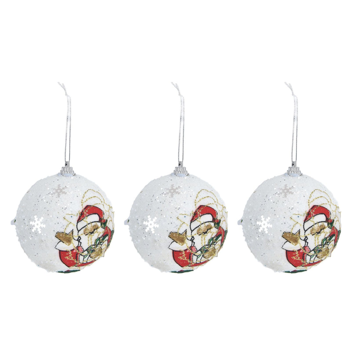 3PCS Christmas Ball Foam Hanging Christmas Tree Ornament for Festival Party DecorationWhite