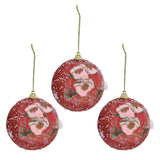 3PCS Christmas Ball Foam Hanging Christmas Tree Ornament for Festival Party DecorationRed
