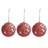 3PCS Christmas Ball Foam Hanging Christmas Tree Ornament for Festival Party DecorationRed